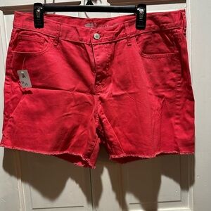 Old Navy Sweetheart Coral Red Jean Shorts with Belt Loops